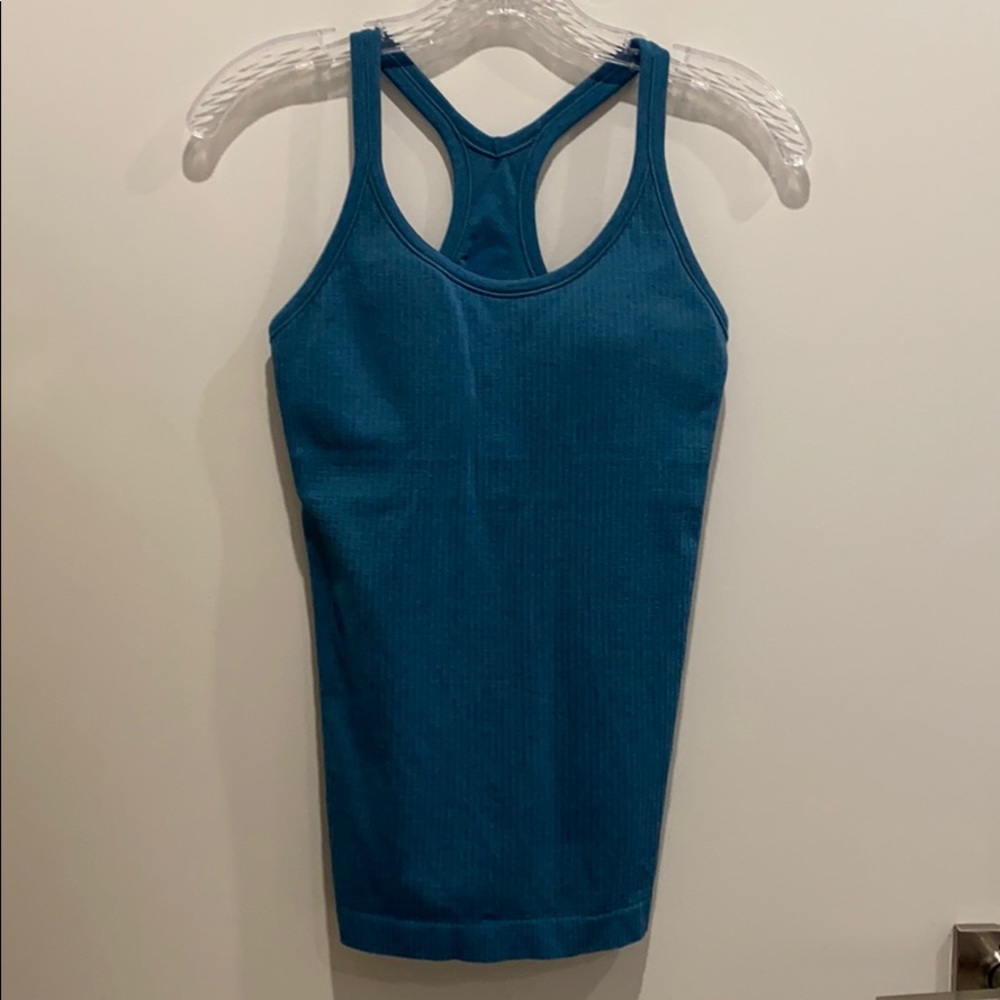 Lululemon teal ribbed bra top